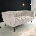 2-Sitzer Sofa NOBLESSE - 165cm - champagner - Samt - Metallf��e - Federkern