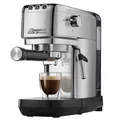 Tchibo Lapressa Edelstahl Siebträger Espressomachine, Milchschaumdüse in Silber