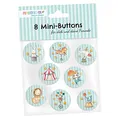 Papierdrachen 8 Mini Buttons (25mm) als Give Away für den Kindergeburtstag | Dekoration für Mäppchen oder Schulranzen | Geschenk zur Einschulung - Design Zirkus - Set 3