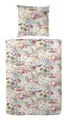 Bettwäsche Perkal Blumen rose-blau 135 x 200 cm
