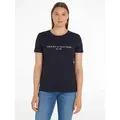 Tommy Hilfiger Rundhalsshirt HERITAGE HILFIGER C-NK REG TEE mit gesticktem Tommy Hilfiger Linear Logo-Schriftzug blau XXXL (46)