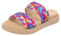 Pantolette, Plateau, Bequemschuh, Sommerschuh mit Riemchen in Flechtoptik, Gr. 38, multi