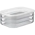 Mepal Vorratsdose Modula, Weiß, Transparent, Kunststoff, 3 X 0,55 L, rechteckig, BPA-frei, luftdichter Verschluss, stapelbar, Deckel mit Sichtfenster, Küchenzubehör, Vorratsbehälter, Vorratsdosen