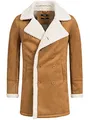 Indicode Herren Barlow Kurzmantel mit Reverskragen und Teddyfell | Mantel Parka Männer Camel, XL