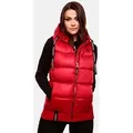 Navahoo Steppweste Kassidy stylische ärmellose Damen Weste mit Kapuze rot XS (34)