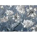 Komar Vliestapete Digitaldruck Vlies - Merian Blue - Größe 350 x 250 cm, glatt, bedruckt, Wohnzimmer, Schlafzimmer bunt