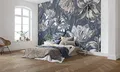 Komar Vlies Fototapete Merian Blue - Größe: 350 x 250 cm - 7 Bahnen, Bahnbreite 50 cm - Blumen, Blumenmotiv, Schlafzimmer, Tapete, Designtapete - X7-1041