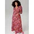 Aniston PLUS Sommerkleid in trendy Maxilänge bunt|schwarz 46 EU