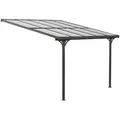 Terrassenüberdachung, Schwarz, Metall, 313x225x300 cm, Sonnen- & Sichtschutz