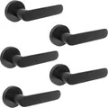 Emuca Satz von 5 Mackay Tieftürgriffe mit RoSette D50 mm Aluminium Nickel Satiniert