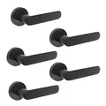 Emuca - Türgriffe für Innenttüren, 5 Türgriff-Set mit Rosetten für Zimmertüren D.50 mm, Aluminium, Schwarz