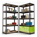 Juskys Lagerregal Basic 2er Set 180x90x40 cm - Metall Schwerlastregal, 10 Böden, 1750 kg, grau