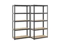 Juskys Lagerregal Basic 2er Set 180x90x40 cm – Metall Schwerlastregal, 10 Böden, 1750 kg, grau