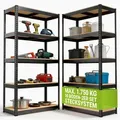 Juskys Lagerregal Basic 2er Set 180x90x40 cm - max. 1750 kg - Metall Regale Grau - Grau/Braun