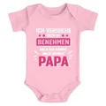 MoonWorks Body Baby Body bedruckt mit Spruch Ich versuche mich zu benehmen witzige rosa 3-6 Monate