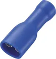 TRU COMPONENTS 737792 Flachsteckhülse Steckbreite: 4.8mm Steckdicke: 0.5mm 180° Vollisoliert Blau 50St.