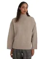 Style & Republic Damen Oversize Rollkragenpullover aus 90% Wolle & 10% Kaschmir, Weicher Boxy Strickpullover, Stilvoller Premium-Pullover für Herbst & Winter, Camel Melange, S