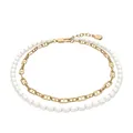 Fossil Armband Damen Heritage Pearl D-Link Metall Gold-Ton JA7322710