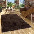 Pergamon Luxus Super Soft Kunst Fellteppich Plush Schoko in 7 Größen