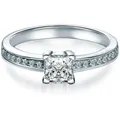 Trilani Silberring Verlobungsring aus 925 Sterling Silber, mit Zirkonia silberfarben 52