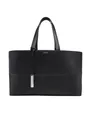 Calvin Klein Damen Shopper, Elegante Handtasche, Schwarz mit Logo-Prägung, Metall-Details