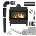 Kamin KRATKI LUCY 16 kW Ø200 SCHWARZ Einbauset mit Schließung