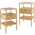 Costway 2er Set Nachttisch Aus Bambus 40 x 40 x 68 cm