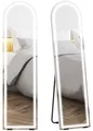 HOMCOM Ganzkörperspiegel mit Beleuchtung 150 x 40 cm Gewölbt mit 3 Lichtfarben