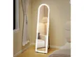 HOMCOM Standspiegel mit LED-Lichtern, 150 x 40 cm, bogenförmig, dimmbar, 3 Lichtfarben (Stehspiegel, 1-St., Wandspiegel), für Wohnzimmer, Schlafzimmer, Weiß