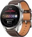 Huawei Watch 3 Pro Classic [inkl. Lederarmband braun] 49mm Titangehäuse silber