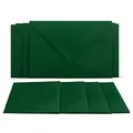 50 Klappkarten mit Umschlägen Set Dunkelgrün - DIN A6 Blanko Doppelkarten 14,8 x 21 cm (160 g/m²) - DIN C6 Umschlag 11,4 x 16,2 cm (80 g/m²) Nassklebung - Grußkarten Einladungskarten Hochzeit