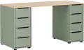 Schildmeyer Schreibtisch Elma, Breite 140 cm, Holzdekor mit fühlbarer Struktur, Metallbeschläge, Teilauszüge