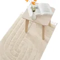 HOMELEVEL Wolldecke Teppich Läufer für Schlafzimmer 80 x 150 cm Teppich waschbar, , Waschbarer Läufer Teppich Bedroom Carpet Helles Beige