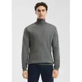 QS Longpullover Strickpullover Rollkragenpullover grau L (50)