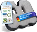 Healthfix® Orthopädisches Sitzkissen für Büro, Homeoffice & Co.- Ergonomisches Sitzen aus Memory Foam mit entlastender Funktion des Steißbeins und der Sitzknochen |Erhöht Sitz-Komfort (Medium)