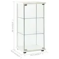 vidaXL Vitrine Hartglas Weiß