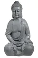 Neustein XXL Großer Buddha 50 cm Steinoptik Garten Deko Figur Skulptur Feng Shui sitzend Steinfigur-Optik (dunkelgrau)