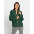 Strickjacke HEINE, Damen, Gr. 40, grün (moos), 50% Baumwolle, 50% Polyacryl, unifarben, Langarm, Strickjacken