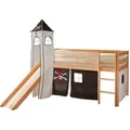 Mid.you Spielbett Ticaa 811493 Kasper, Schwarz, Weiß, Kiefer, Holz, Kiefer, massiv, seitenverkehrt montierbar, 90x200 cm, Kinder- & Jugendzimmer, Kindermöbel, Kinderbetten, Spielbetten