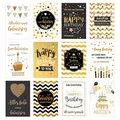Edition Seidel Set 12 exklusive Premium Geburtstagskarten mit feiner Goldprägung und Umschlag. Glückwunschkarte Grusskarte Geburtstag Geburtstagskarte Mann Frau Karten Happy Birthday Billet Sprüche
