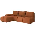 Mirjan24 Ecksofa, Bronze, Textil, 5-Sitzer, Ottomane links,L-Form, 270x183 cm, Wohnzimmer, Sofas & Couches, Wohnlandschaften, Ecksofas