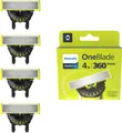 Philips OneBlade Original 4er-Pack, 360-Klingen, Pro Modelle, Rasierer, Grün
