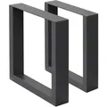 Ecd Germany - 2x Tischbeine 30x43 Cm, Anthrazit, Pulverbeschichteter Stahl, Industriedesign, Vierkantprofilen, Metall Tischkufen Tischuntergestell Tischgestell M√∂belfüße Bankkufen Bankgestell Bankbeine