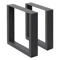 ECD Germany 2X Tischbeine 30x43 cm, Anthrazit, pulverbeschichteter Stahl, Industriedesign, Vierkantprofilen, Metall Tischkufen Tischuntergestell Tischgestell Möbelfüße Bankkufen Bankgestell Bankbeine