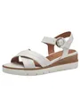 Tamaris Damen Sandalette mit Keilabsatz, weiß, 36 EU