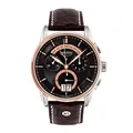 Bruno Söhnle 17-63117-745 Grandioso Herrenuhr, Chronograph, Quarz, Edelstahlgehäuse, Saphirglas, Lederarmband, mit Faltschließe, 10 bar