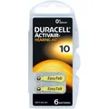 Duracell Hörgerätebatterie Easy Tab 10, 100 mAh, PR70, gelb, Zink-Luft, 6 Stück