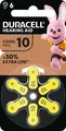 Duracell Batterie Zinc Air, 10, 1.4V Easy Tab, Retail Blister (6-Pack) Hörgeräte