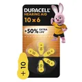 Hörgerätebatterien Typ 10 Duracell 6er Pack, 1,4V, langlebig, Zink-Luft