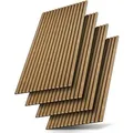 JUSKYS Wandpaneele Akustik 4er Set (120x60 cm, Eiche Natur Dunkel)